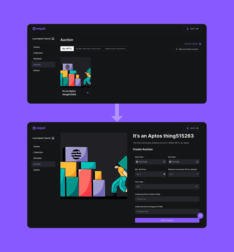 Auction NFT Listing