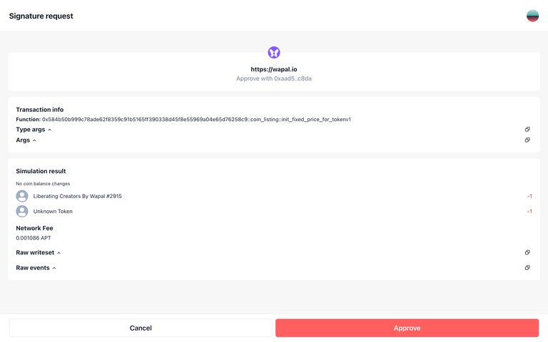 Confirm NFT Listing